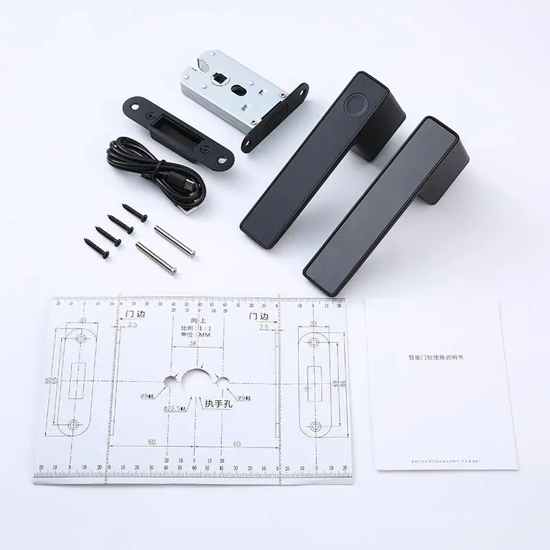 Simple Style American High-Quality Modern Zinc Alloy Tuya Smart Door Lock Level Fingerprint Handle Privacy Door Digital Locks — image 6