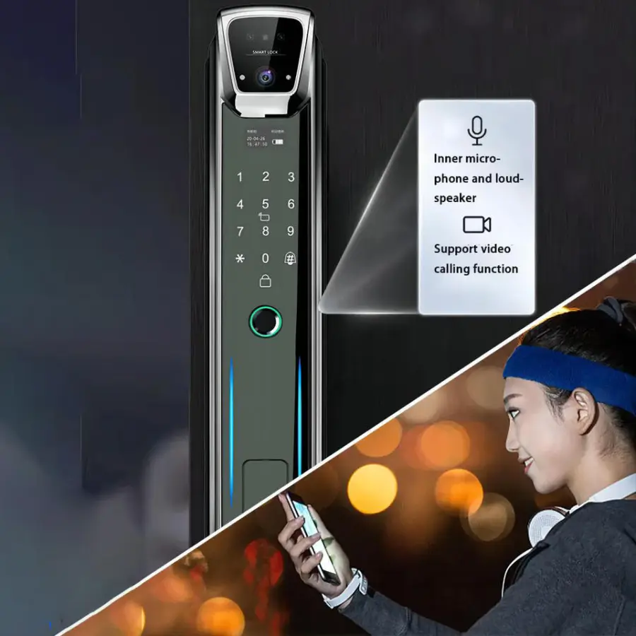TOPTEQ TK02 Security Automatic Face Recognition Smart Lock Tuya App Electronic Nfc Ble Fingerprint With Camera With Night Vision — image 7