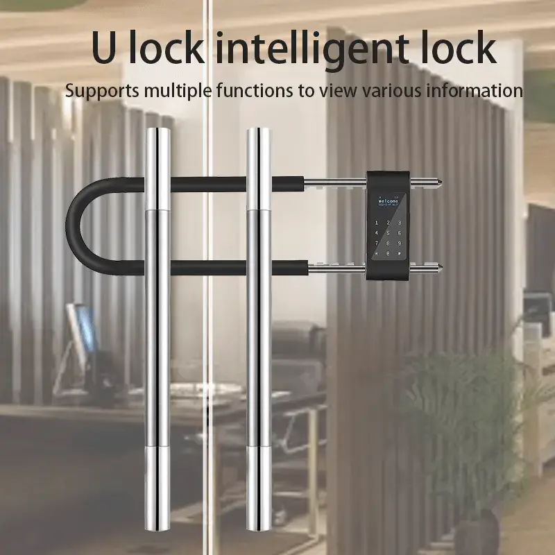 Topteq Anti-theft Fingerprint Code Tuya App Smart U-shaped Door Lock Office Bicycles Motorcycles Locks With Square Groove — image 5