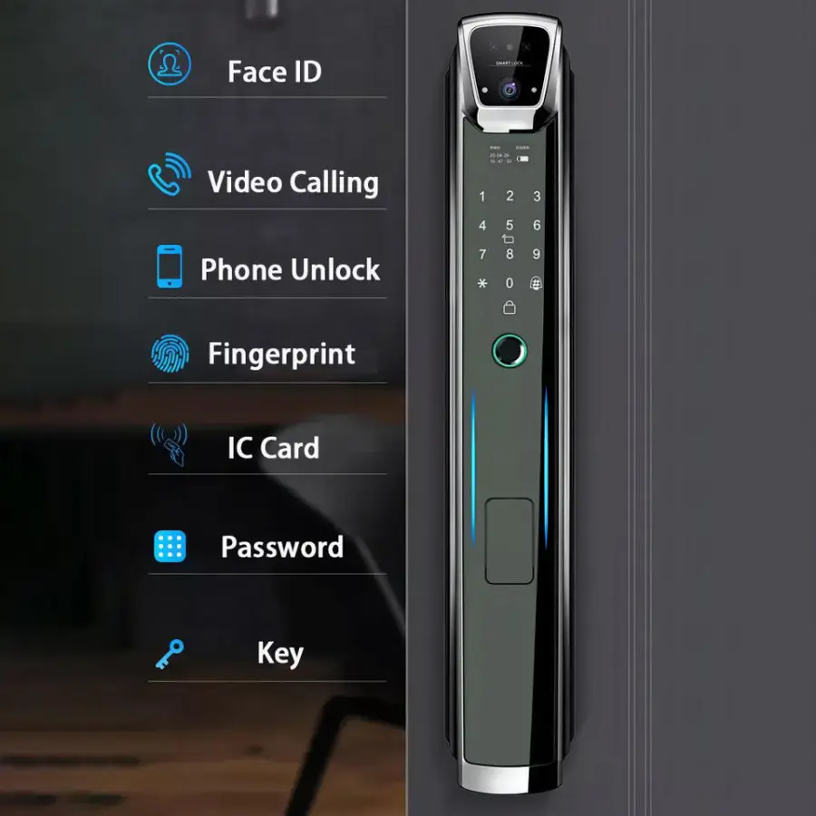 TOPTEQ TK02 New 3D Face Recognition Door Lock Tuya Smart Door Lock with Surveillance Camera Wifi Wire Lithium Battery — image 5
