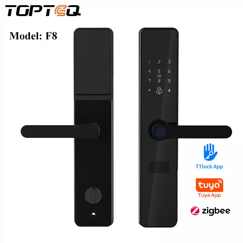 TOPTEQ F8 Tuya Zigbee TTlock Biometric Fingerprint Smart Lock Security Digital Smartlife Smart Door Lock Wifi Zigbee — view 1