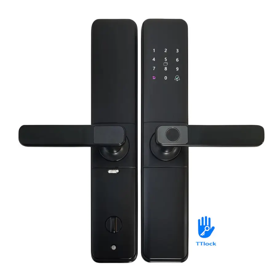 Wholesale Price Digital Keyless Door Lock with Smart TTLock APP Fingerprint for Wood Aluminum Door Cerradura Inteligente — view 1
