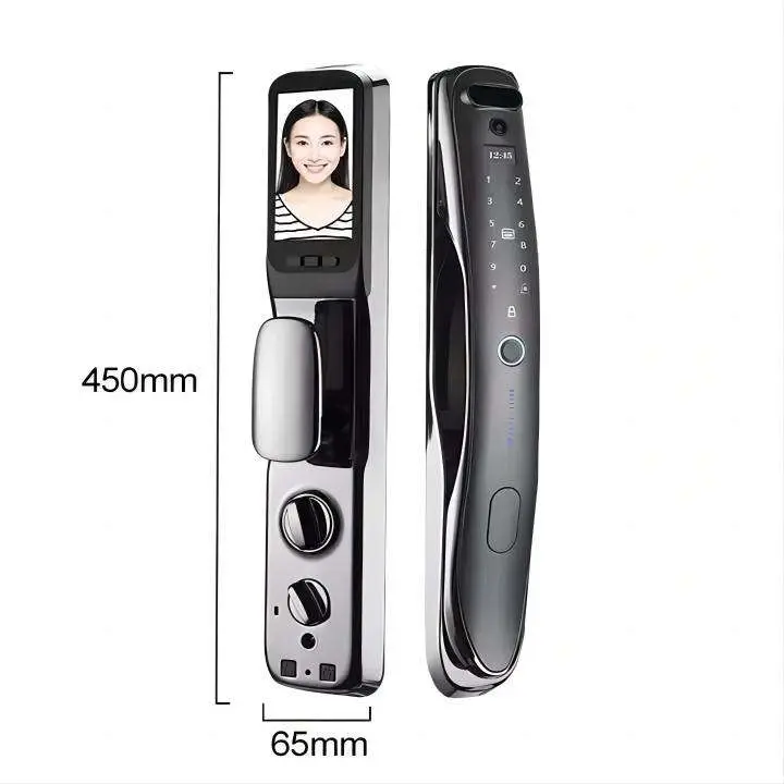 Topteq X8 3D Face Recognition Smart Door Lock Usmart Go Tuya App Intelligent Lock with Cat-eye Camera for Wooden Doors — image 2