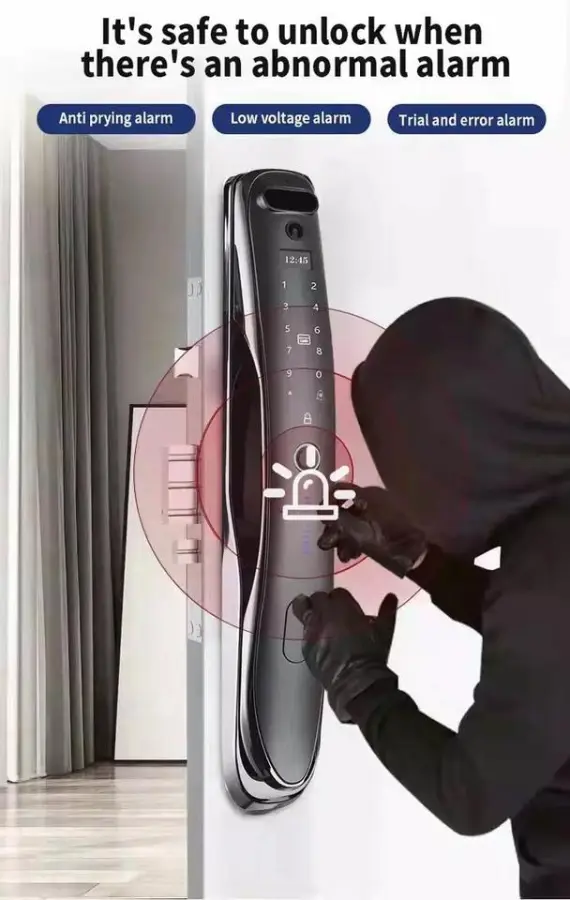 Topteq X8 3D Face Recognition Smart Door Lock Usmart Go Tuya App Intelligent Lock with Cat-eye Camera for Wooden Doors — image 6