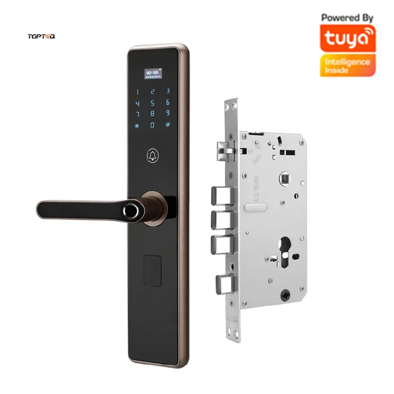 TOPTEQ M6 Tuya App Security Digital Door Lock Wifi Digital Keyless Smart Fingerprint Biometric Smart Door Lock — view 1