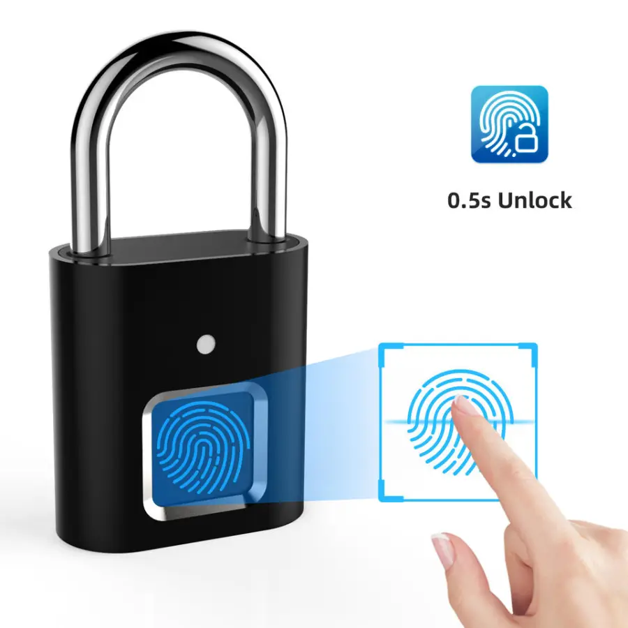 TOPTEQ L34 Security Fingerprint Padlock Smart Padlock With Digital Padlock for Drawers Backpack and Luggage Box — image 4