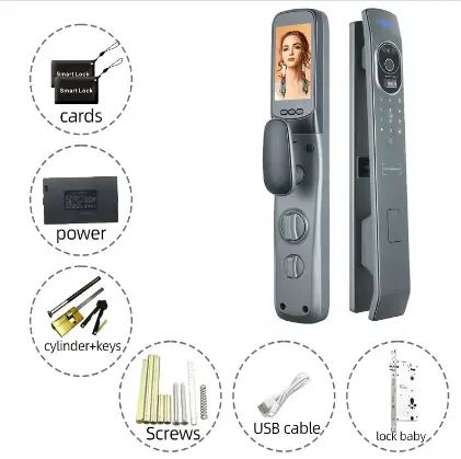 TOPTEQ Zigbee 3D Face Recognition Smart Door Lock Camera Visual Security Code Card Fingerprint Password Anti-Theft Digital Lock — image 5