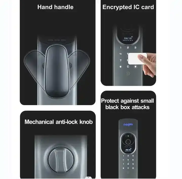 TOPTEQ Zigbee 3D Face Recognition Smart Door Lock Camera Visual Security Code Card Fingerprint Password Anti-Theft Digital Lock — image 6