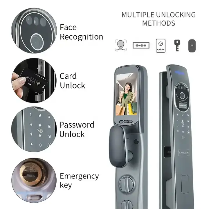 TOPTEQ Zigbee 3D Face Recognition Smart Door Lock Tuya Outdoor Digital Wifi Automatic Biometric Fingerprint Locks — image 3