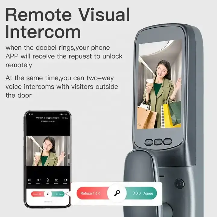 TOPTEQ Zigbee 3D Face Recognition Smart Door Lock Tuya Outdoor Digital Wifi Automatic Biometric Fingerprint Locks — image 4