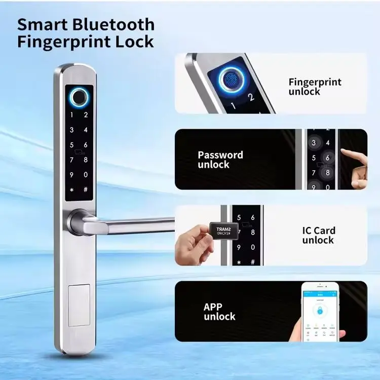 Top-selling Digital Password Ttlock Ble Smart Fingerprint Waterproof Door Lock for Office Department Home Hotel — image 3