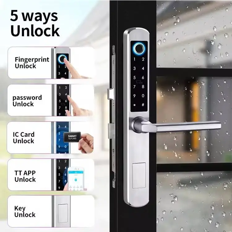 Top-selling Digital Password Ttlock Ble Smart Fingerprint Waterproof Door Lock for Office Department Home Hotel — image 5