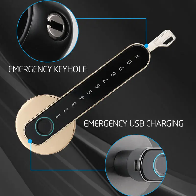 TOPTEQ O3 Tuya TTLock Smart Lock Door Handle Smart Phone Locks App Fingerprint Smart Lock Home — image 7