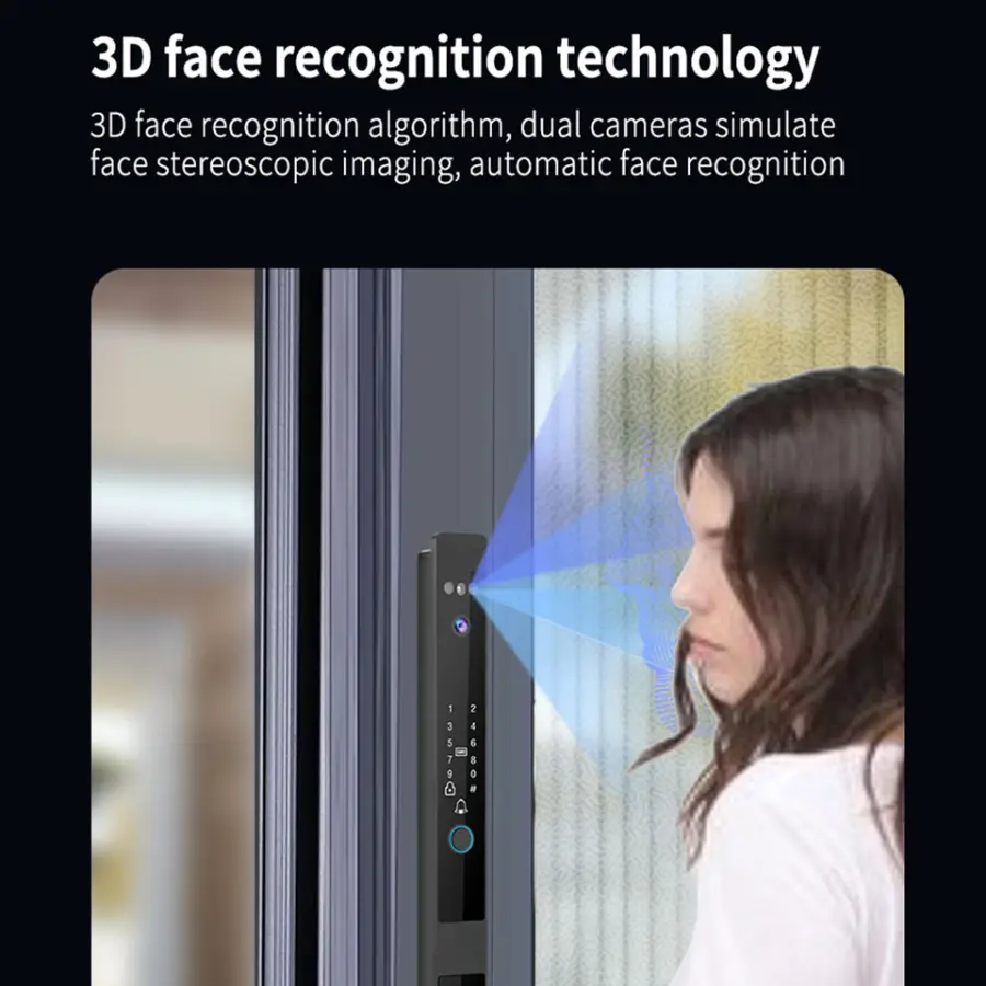 Waterproof Product Unlock Smart Lock App Tuya Wifi TTlock Ble 3D Face Recognition Password IC Card Electronic Lock — image 4