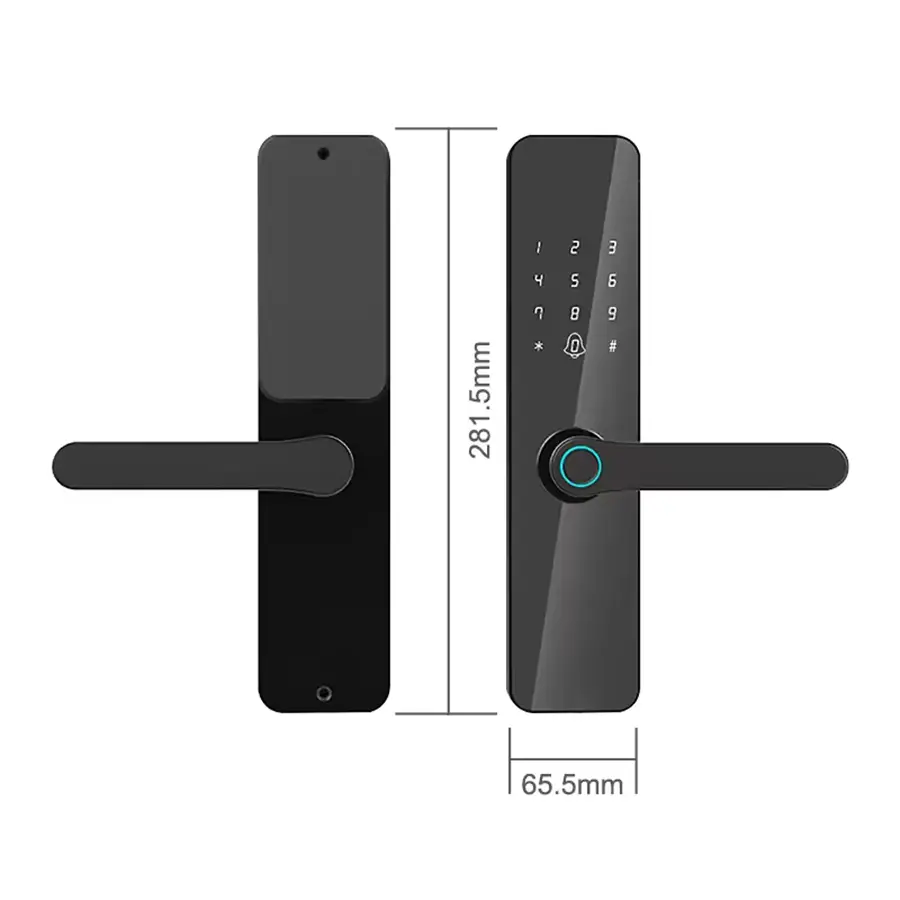 Electric Handle Digital Security Digit Tuya Ttlock Wifi Keys Fingerprint Electronic Door Smart Locks for Front Door — image 6