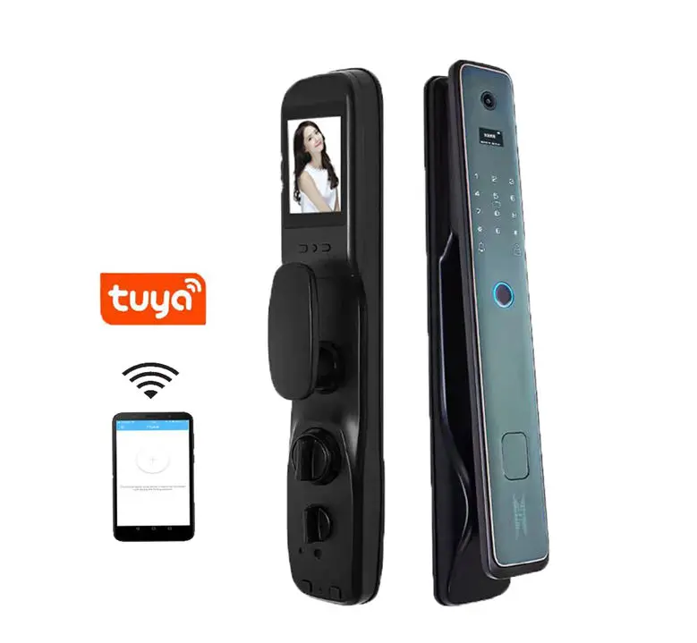 Automatic Smart Cylinder Lock Camera Tuya App Wifi Smart Fingerprint Password Door Lock Smart Door Lock — view 1