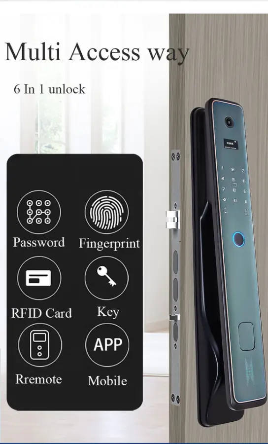 Automatic Smart Cylinder Lock Camera Tuya App Wifi Smart Fingerprint Password Door Lock Smart Door Lock — image 3