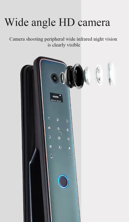 Automatic Smart Cylinder Lock Camera Tuya App Wifi Smart Fingerprint Password Door Lock Smart Door Lock — image 4