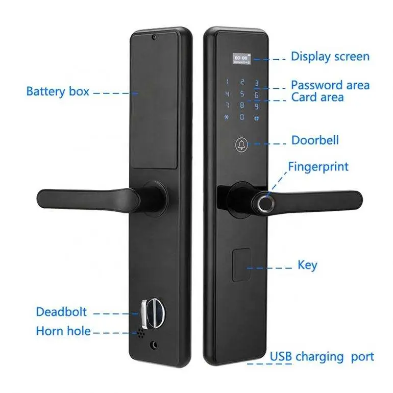 Security Tuya Smart Wooden Door Lock Fingerprint 6068 Mortise Handle with Home Office — image 3