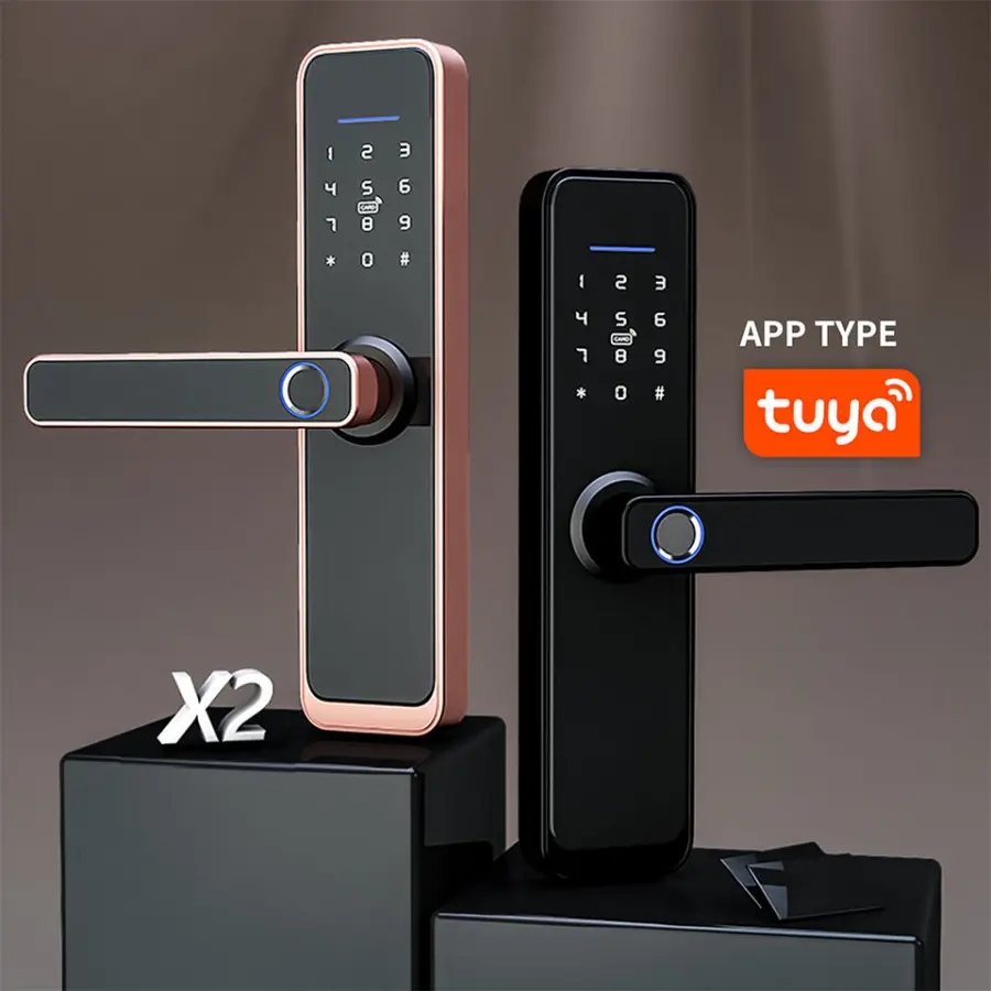 X2 Tuya Biometric Fingerprint Lock Security Digital Smart Lock With WiFi APP Password RFID Door Lock Home — view 1