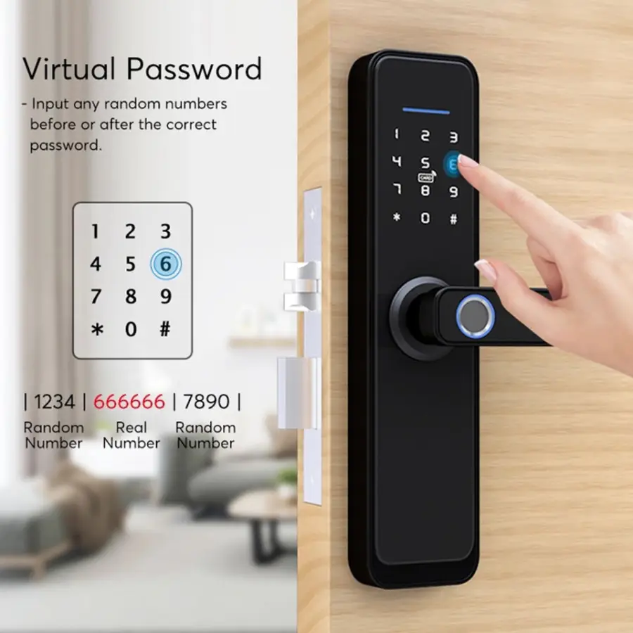 X2 Tuya Biometric Fingerprint Lock Security Digital Smart Lock With WiFi APP Password RFID Door Lock Home — image 7