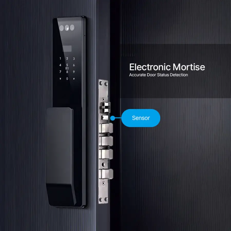 Heavy Duty Smart Tuya ICsee Home WiFi Active Video Intercom Fingerprint Pick Cylinder Door Lock CNC Aluminum/Wooden Doors — image 4