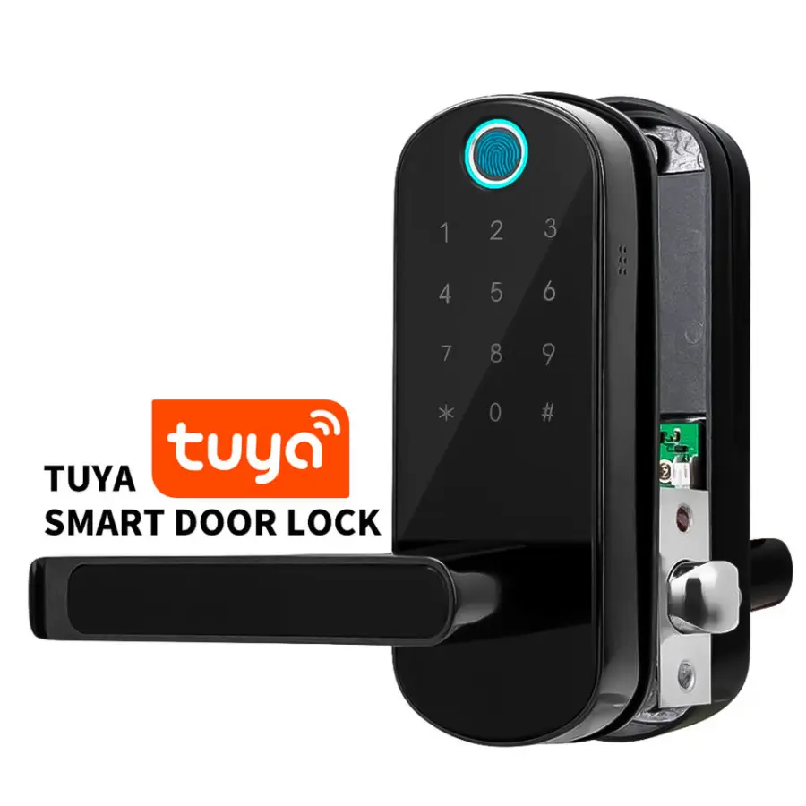 TOPTEQ H4 Tuya Smart Aluminum Alloy Outdoor Door Lock Glass/Wood Doors Fingerprint Password NFC Card APP WiFi Cloud Access — image 3