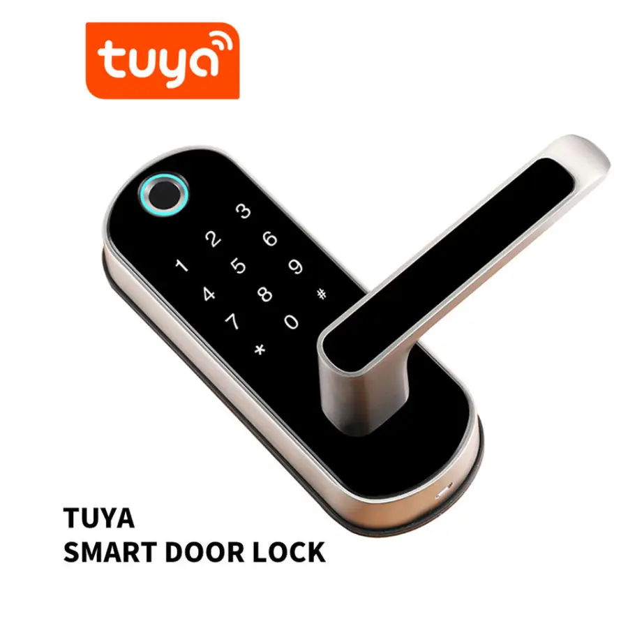 TOPTEQ H4 Tuya Smart Aluminum Alloy Outdoor Door Lock Glass/Wood Doors Fingerprint Password NFC Card APP WiFi Cloud Access — image 4