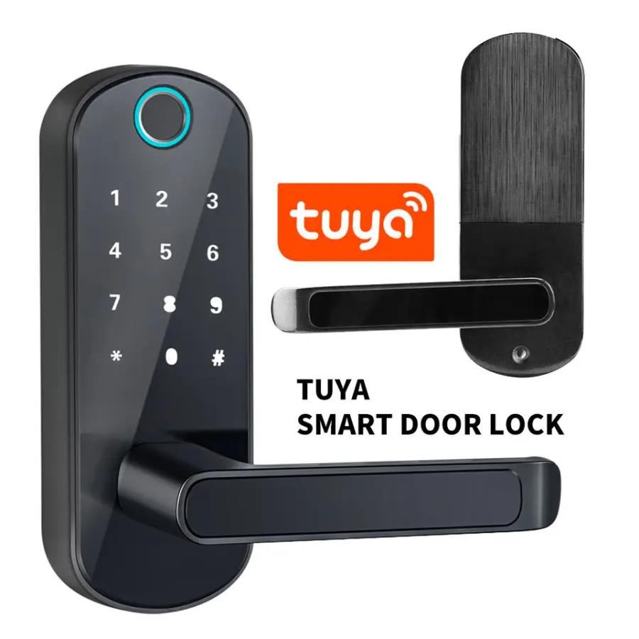 TOPTEQ H4 Tuya Smart Aluminum Alloy Outdoor Door Lock Glass/Wood Doors Fingerprint Password NFC Card APP WiFi Cloud Access — image 6