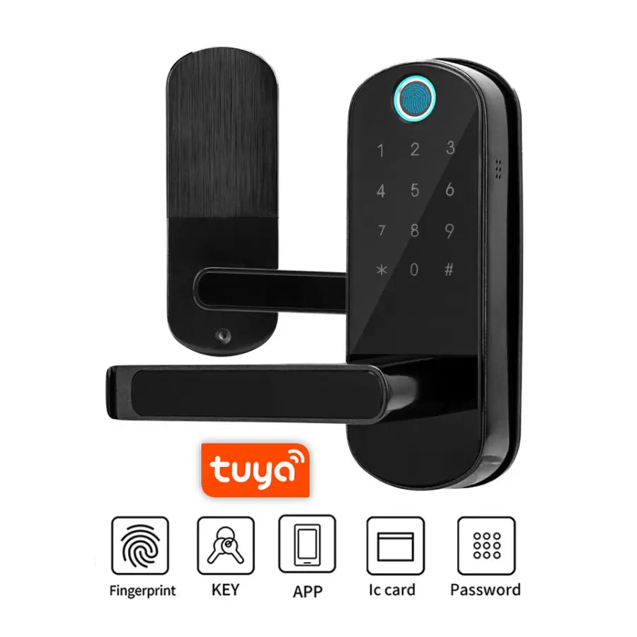 TOPTEQ H4 Tuya Smart Aluminum Alloy Outdoor Door Lock Glass/Wood Doors Fingerprint Password NFC Card APP WiFi Cloud Access — image 7