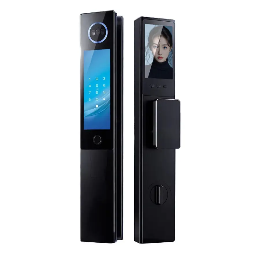 Tuya Wi-Fi CNC Carved Palm Vein Fingerprint Aluminum Alloy Face Recognition Large Screen Video Intercom Smart Memory Car — view 1