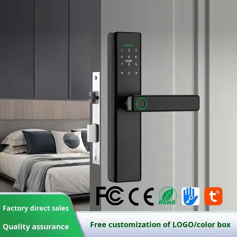 Security Smart Locks Electric Digital Fingerprint Smart Tuya Password IC Card Keyless APP Door Lock for Wooden Doors — image 4