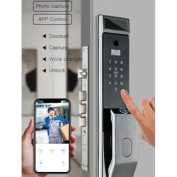 TOPTEQ X10 3D Face Recognition Aluminum Alloy Smart Door Lock Fingerprint Password IC Card APP Unlock Tuya WiFi Cloud Storage — image 4