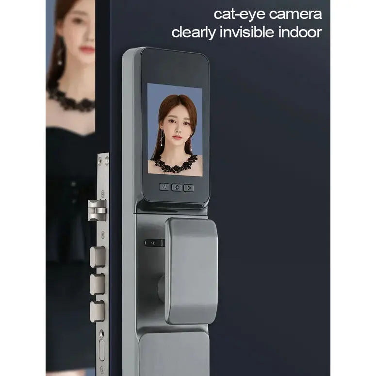 TOPTEQ X10 3D Face Recognition Aluminum Alloy Smart Door Lock Fingerprint Password IC Card APP Unlock Tuya WiFi Cloud Storage — image 5