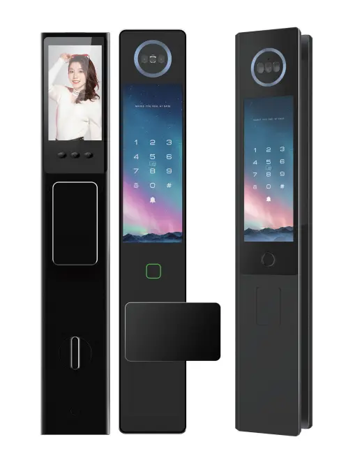 SMART Door Lock New Design Big Dual Screen for Wood Steel Brass Doors Tuya App Control and Memory Card Functionality — view 1
