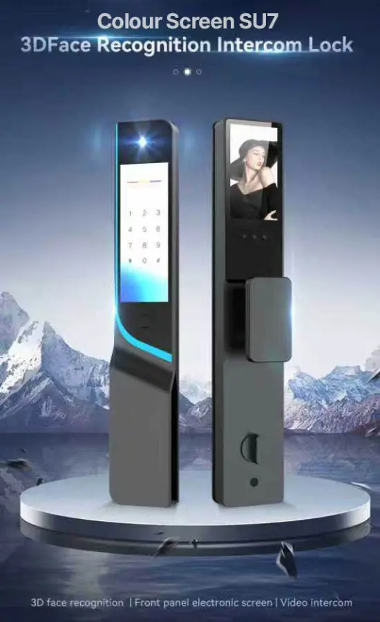 Tuya Smart Lock Dual Super Large Screen Face Recognition Cat Eye Digital Door for Steel Glass Supports Customization WiFi — image 2
