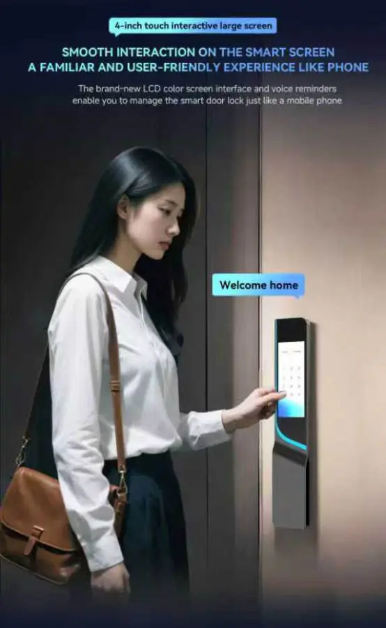 Tuya Smart Lock Dual Super Large Screen Face Recognition Cat Eye Digital Door for Steel Glass Supports Customization WiFi — image 4