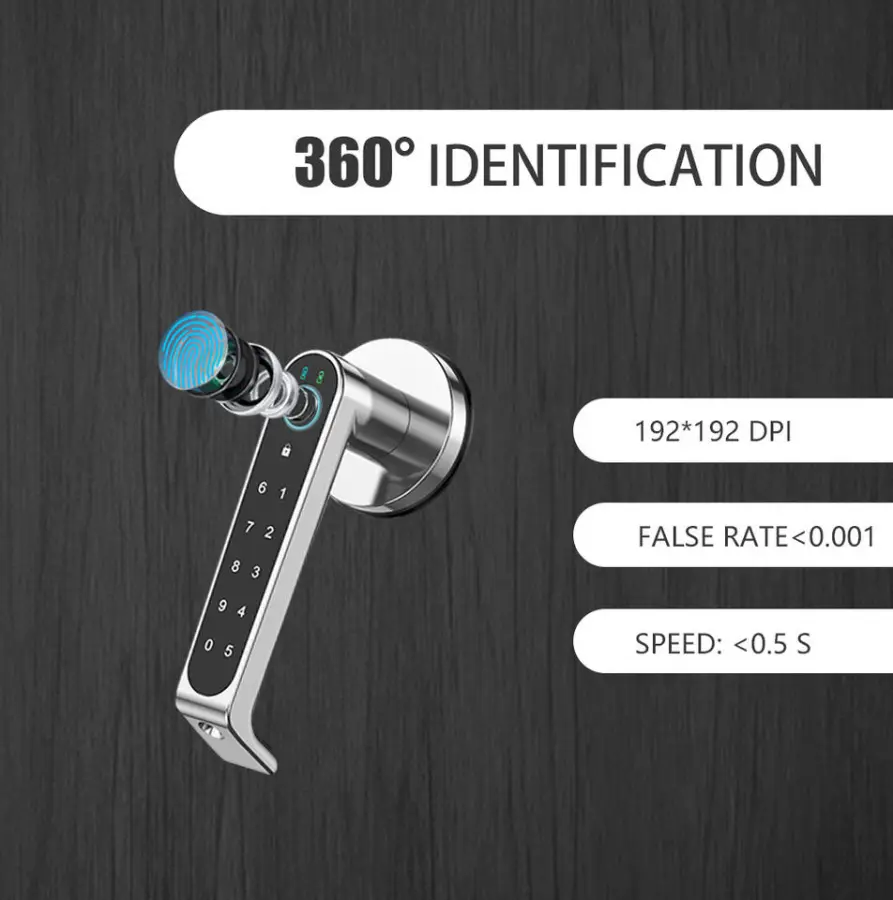 TOPTEQ TP4 Intelligent Fingerprint Electronic Lock Innovative Design Bedroom Door Handles Cloud Data Storage Wi-Fi Network — image 7