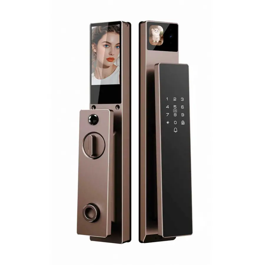 Smart Lock AI Screen Fingerprint Password Key Card App Control Dual Camera Electronic Mortise Digital Door Lock Home Security — image 3