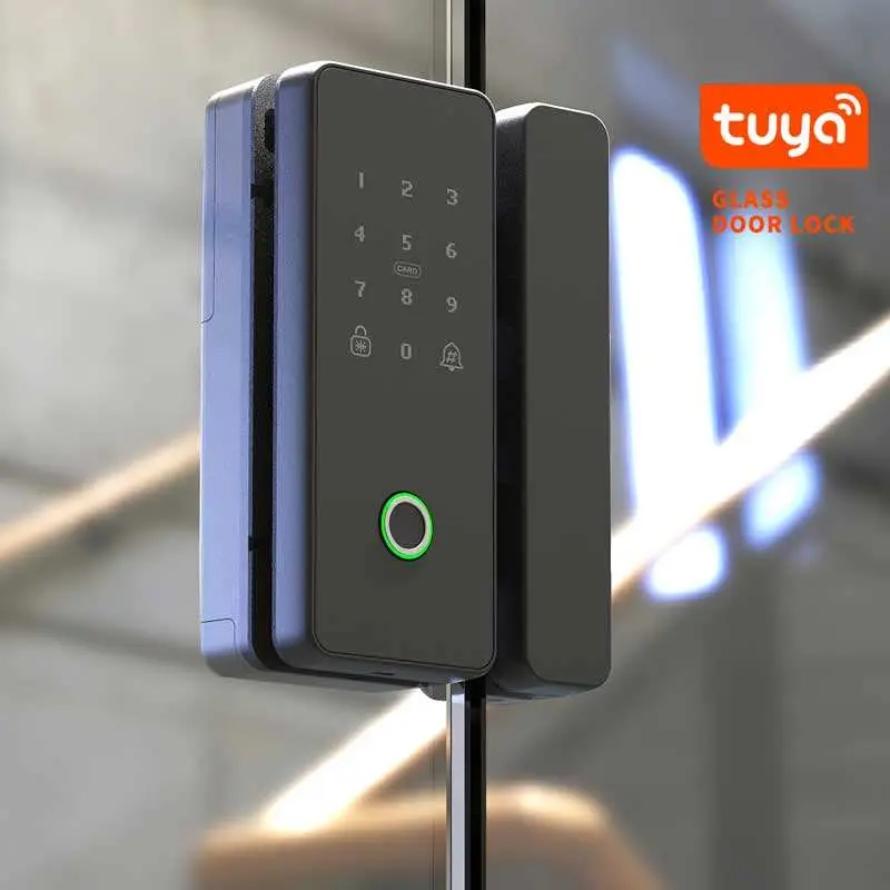 Tuya Smart Cylinder Glass Door Lock WiFi App Control Fingerprint Card Remote Access Cloud Disassembly Free 10-12mm Glass Doors — image 4