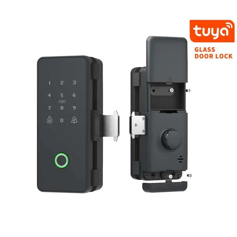 Tuya Smart Cylinder Glass Door Lock WiFi App Control Fingerprint Card Remote Access Cloud Disassembly Free 10-12mm Glass Doors — image 5