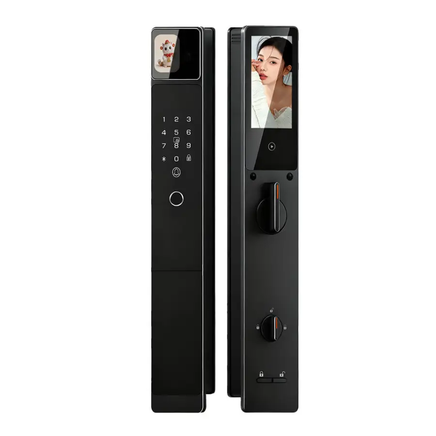 Tuya Wifi Smart Lock Palm Vein Face Fingerprint Password Key IC Card Remote Control App Control AI Screen Active Video I — view 1