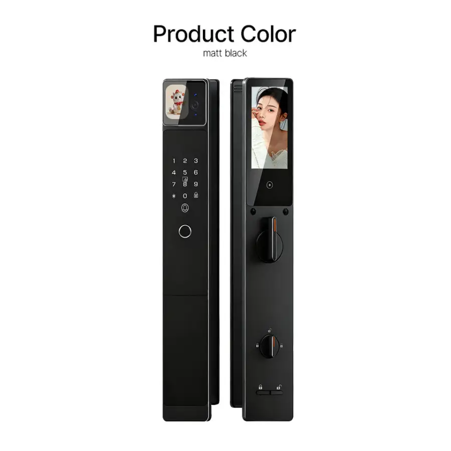 Tuya Wifi Smart Lock Palm Vein Face Fingerprint Password Key IC Card Remote Control App Control AI Screen Active Video Intercom — image 3