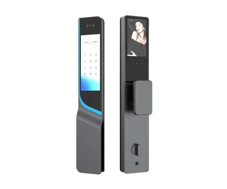Front Screen Digital Security Tuya Smart Door Lock with Cloud Storage Face Recognition WiFi App Control for Wooden Steel — view 1