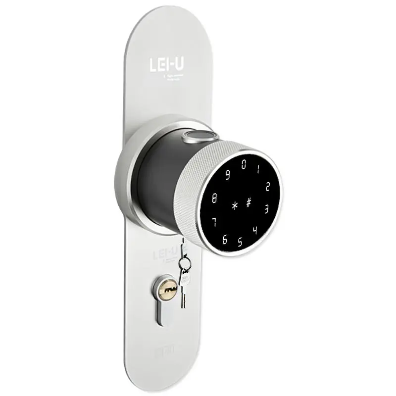 Knob Lock Smart Deadbolt Intelligent Electronic Fingerprint Lock Code Tuya APP Control Zinc Alloy/Aluminum Alloy Easy — image 5