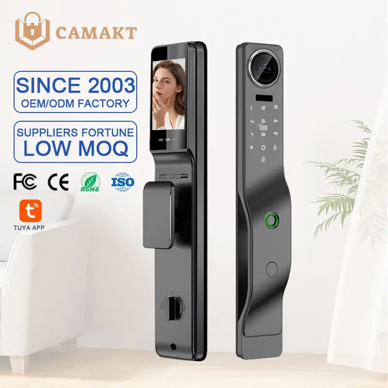 CAMAKT WiFi Fingerprint & Keypad Aluminum Alloy Door Lock with Camera CE FCC ROHS Certified Smart Lock for Apartment — view 1
