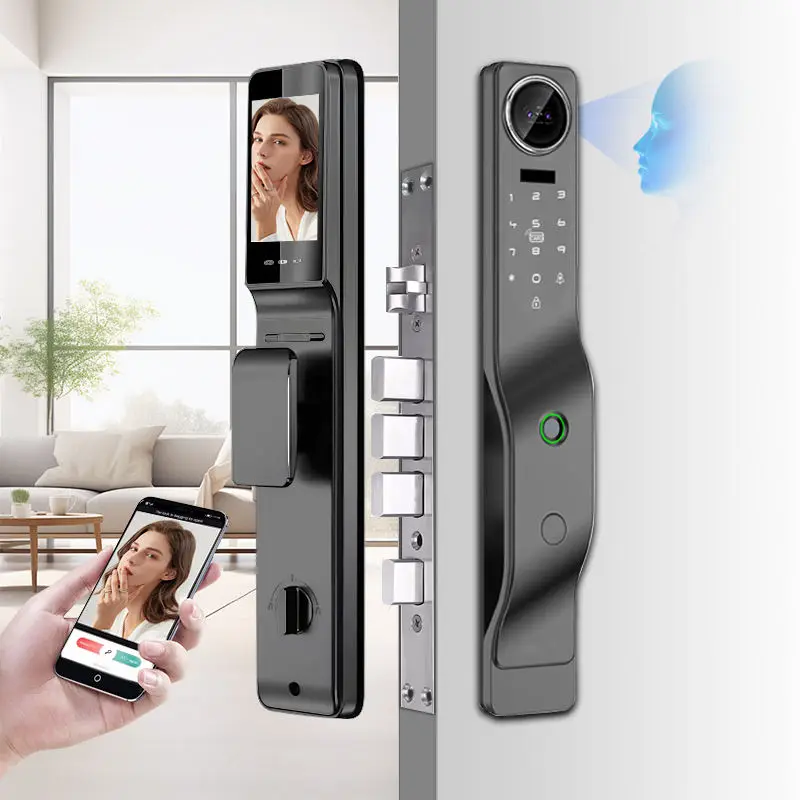 CAMAKT WiFi Fingerprint & Keypad Aluminum Alloy Door Lock with Camera CE FCC ROHS Certified Smart Lock for Apartment — image 3