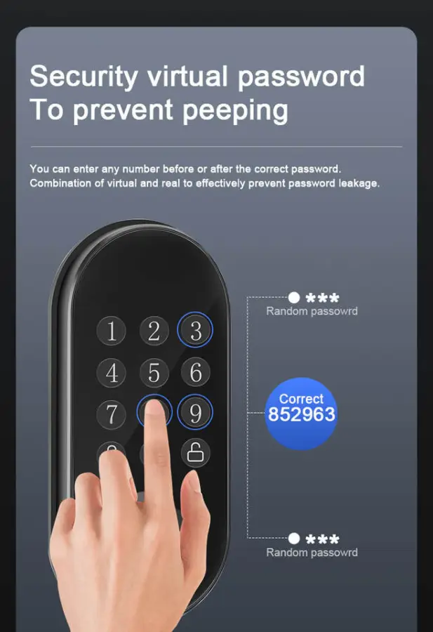 CAMAKT Smart Deadbolt Lock Aluminum Alloy Waterproof for Wood/Brass Doors Fingerprint Password Code Tuya APP Cloud Storage — image 5