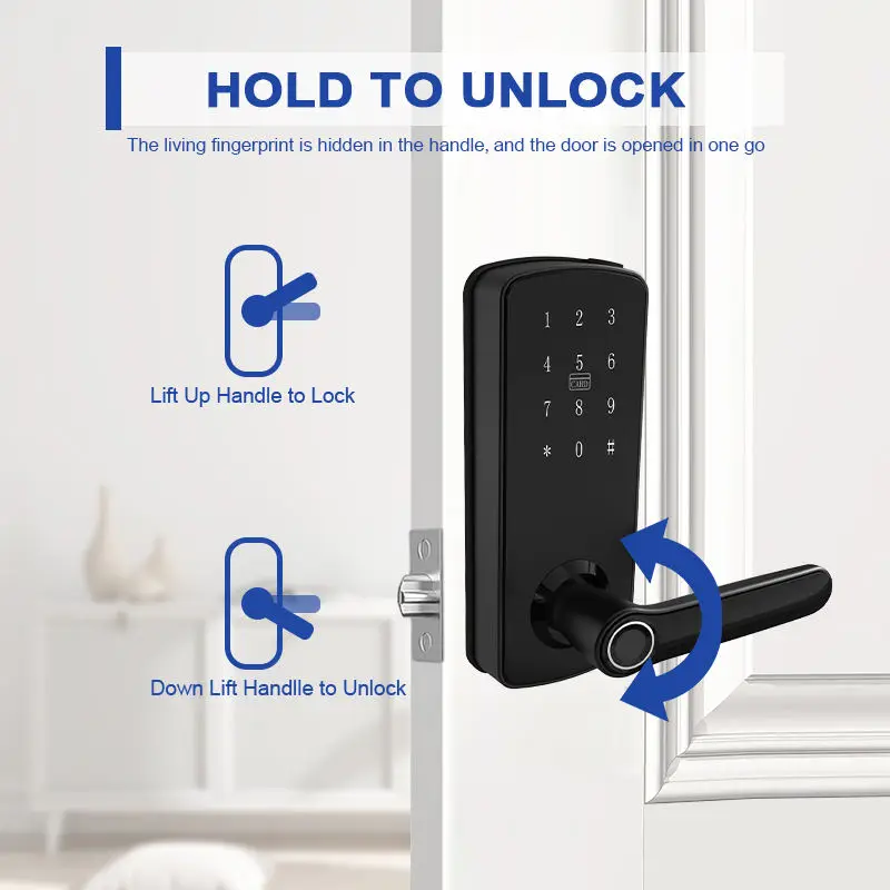 SF053 Smart Lock for Wood Door with Cloud Storage for Aluminium Alloy-ttlock Smart Home Fingerprint & App Control — image 5
