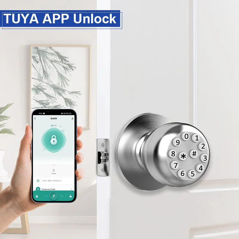 Smart Home Lock Aluminum Alloy Waterproof Cloud Tuya App Grade C Security for for Aluminum/Wood/Steel/Brass Doors — image 2